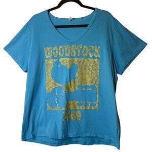 Chicyea Teal Blue “Woodstock” T Size 2XL Hippie, Vintage, Festival, 60’s